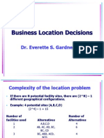 Business Location Decisions: Dr. Everette S. Gardner, JR