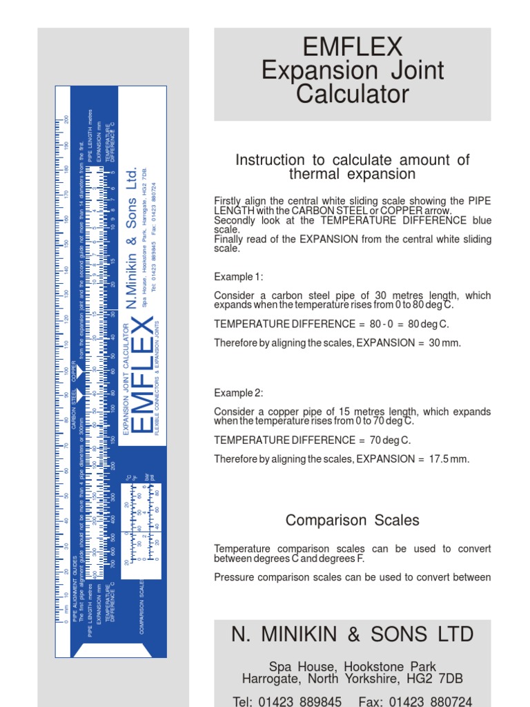 EMFLEX Expansion Joint Calculator Guide | PDF | Carbon | Pipe (Fluid  Conveyance)