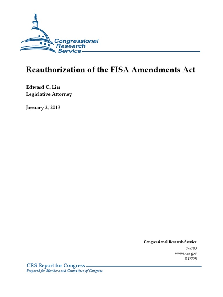 FISA Amendments Act Reauthorization 2012 | PDF