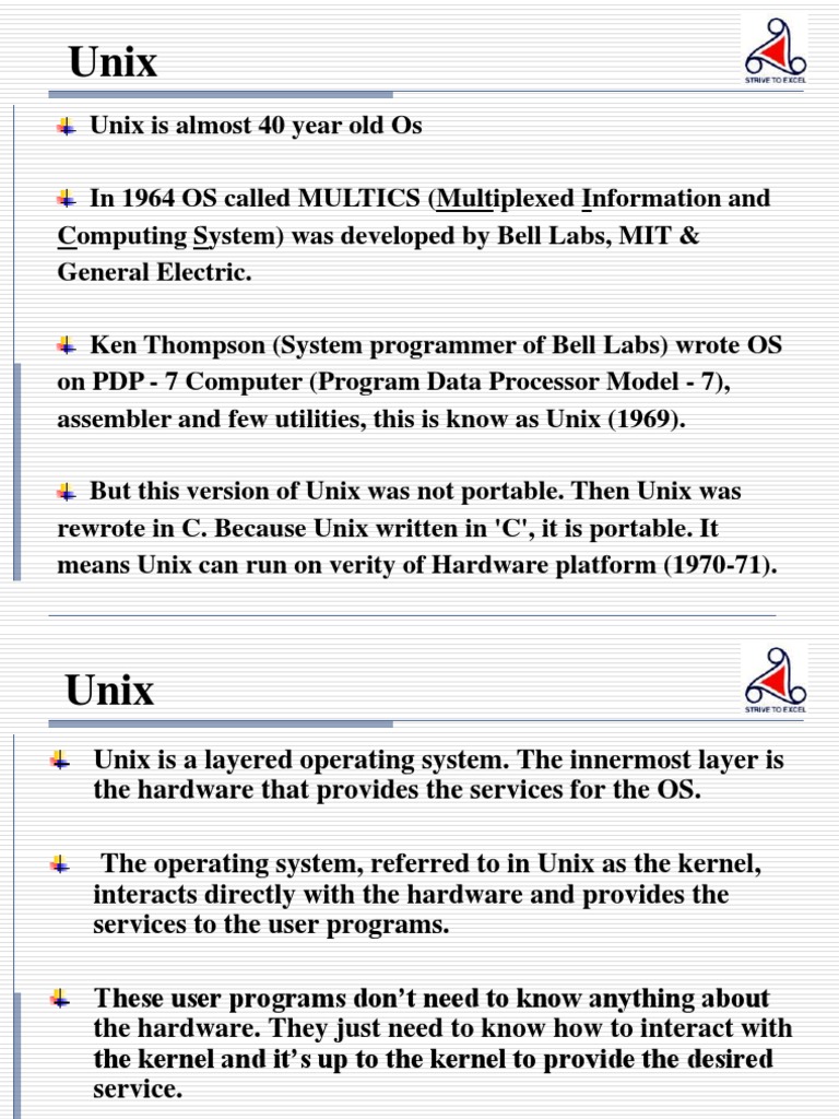 An Overview of the Unix Operating System: Its Origins, Architecture ...