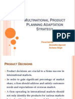 MULTINATIONAL PRODUCT PLANNING ADAPTATION STRATEGY
