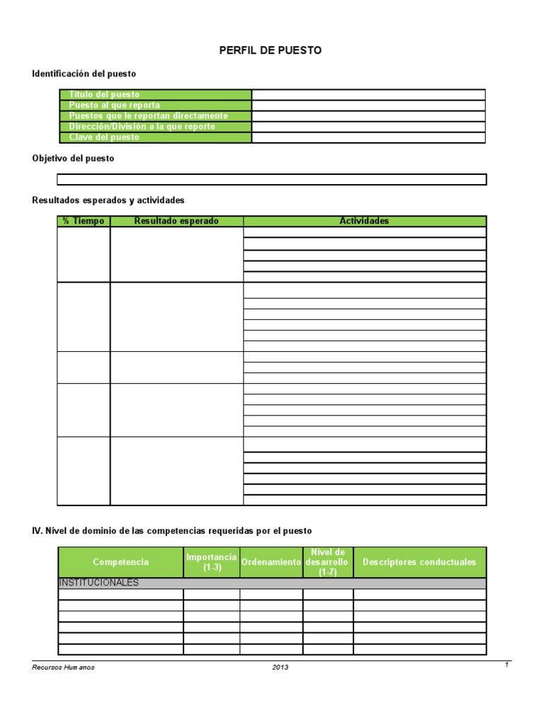 Formato Perfil de Puestos