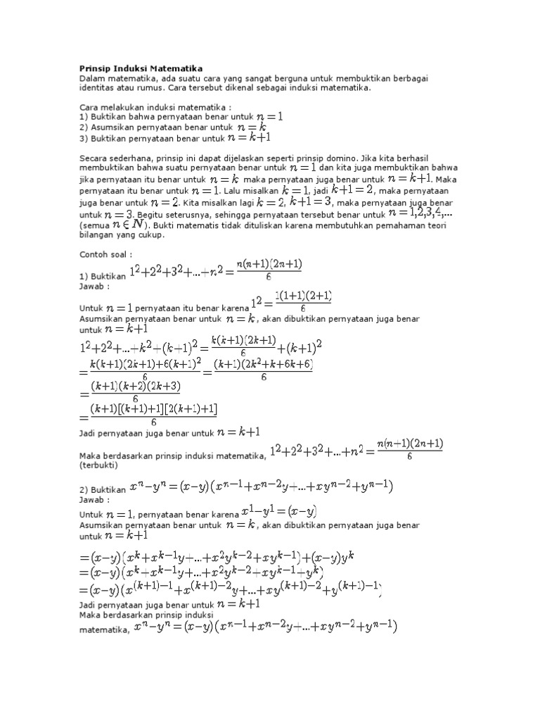 Prinsip Induksi Matematika