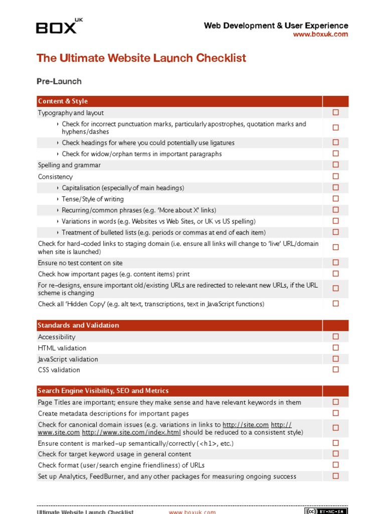 Ultimate Website Launch Checklist | PDF | Websites | Search Engine ...