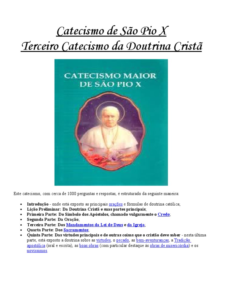 Catecismo Maior de Sao Pio X | PDF | Maria, mãe de Jesus | Jesus