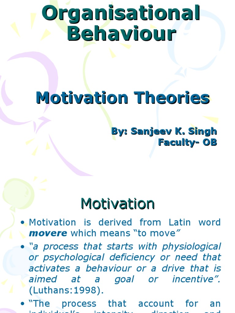 OB Motivation Theories | PDF | Motivation | Motivational