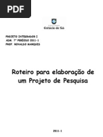 APOSTILA COM FORMATAÇÃO -  PROJETO DE PESQUISA 2011-1