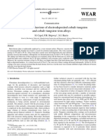 Sliding Wear Behaviour of Electrodeposited Cobalt Tungsten