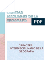 CIENCIAS AUXILIARES DE LA GEOGRAFÍA