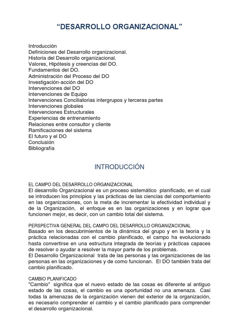 Desarrollo Organizacional | PDF | Crecimiento personal y profesional ...