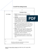 Cornell Note Taking System