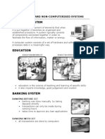 Computer System: Lesson 4 Computerised and Non-Computerised Systems