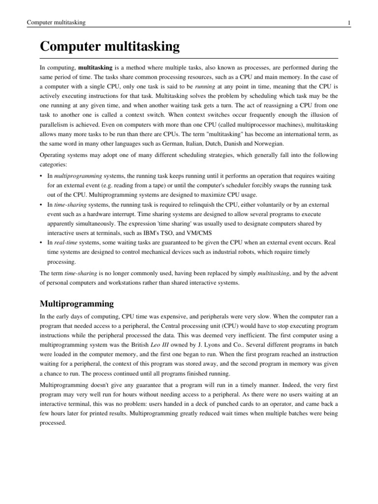 An In-Depth Explanation of Computer Multitasking: Types, History and ...