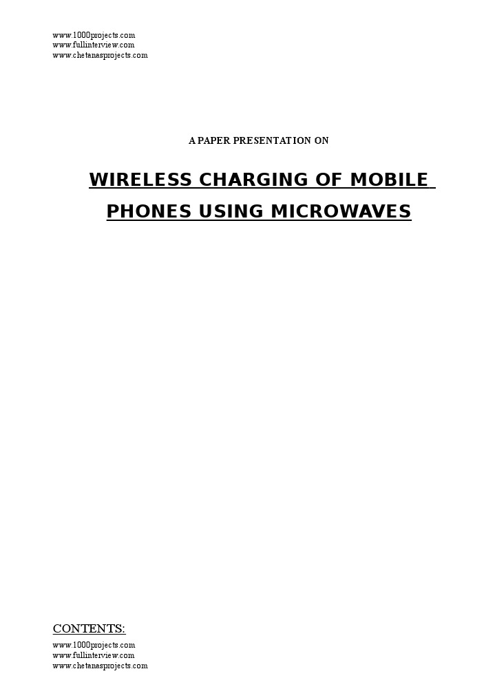Wireless Charging of Mobile Phones Using Microwaves | PDF | Radio ...