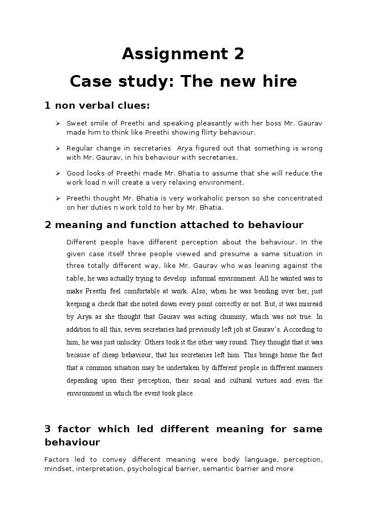 Case study on behavior image