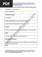 Texas Instruments Sample Technical Placement Paper Level1