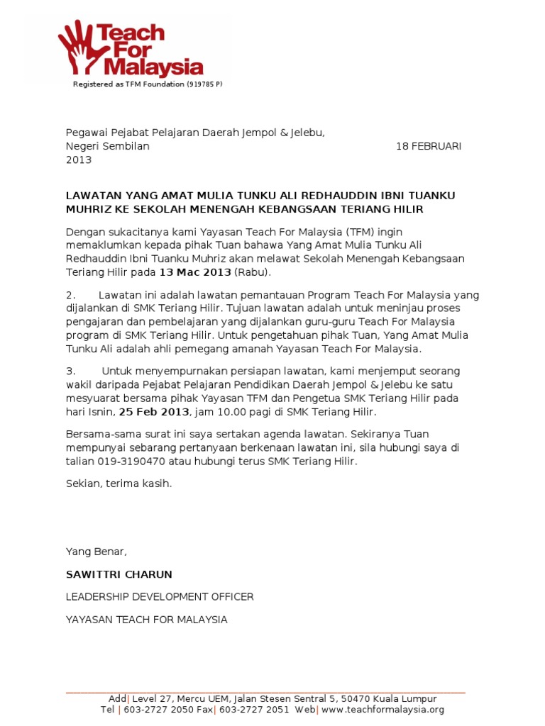 Tfm Letters Notificationofyamta Svisit Terianghilir Pdf