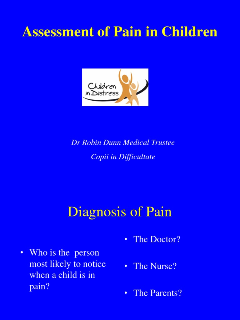 Assessment of Pain in Children Pain Management Pain