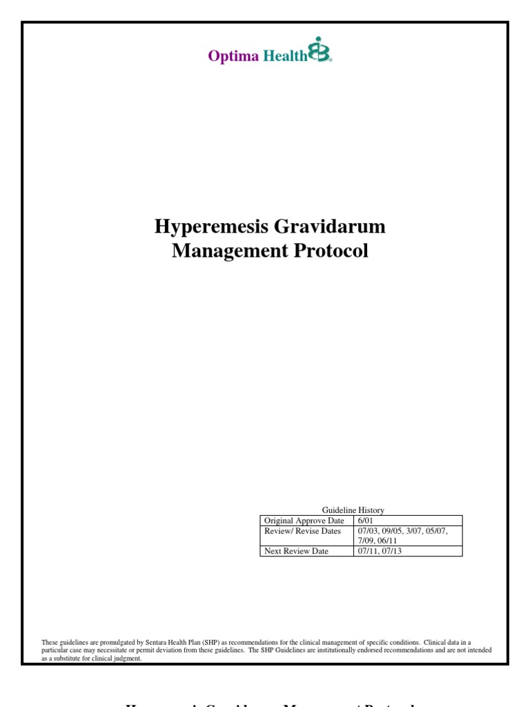 Hyperemesis Gravidarum Management Guide | PDF | Health Care | Health ...