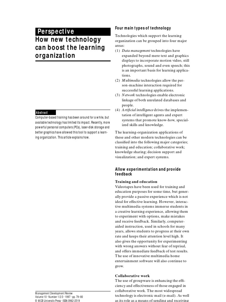 How New Technology Can Boost The Learning ORG | PDF | Educational ...