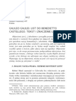 T. Sierotowicz - Galileo Galilei - List Do Benedetto Castellego. Tekst I Znaczenie Listu