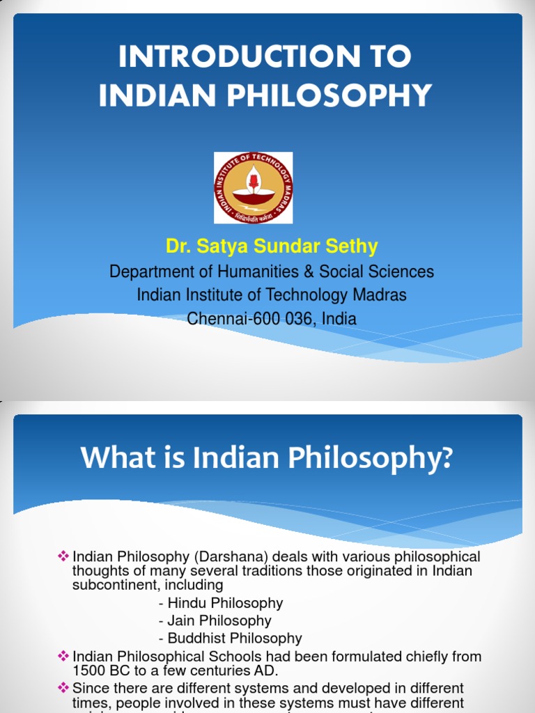 Lecture 1 An Introduction To Indian Philosophy Pdf Indian