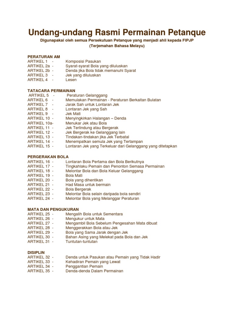 Image result for peraturan petanque