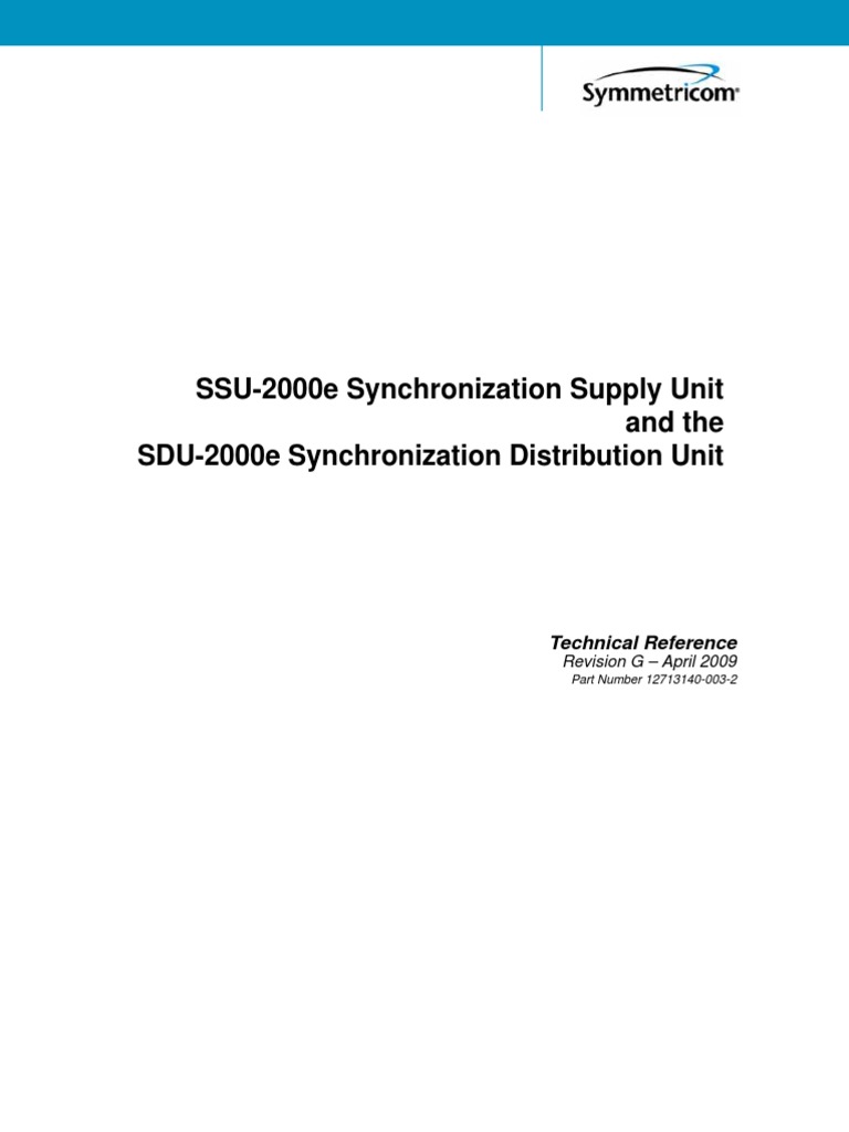 Manual SSU 2000e RevH Technical Reference Guide | PDF | Electrostatic ...