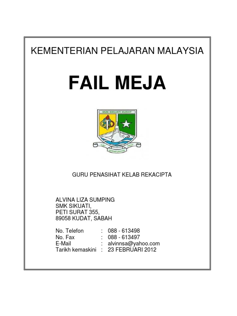 Fail Meja Guru Penasihat Kelab Seni Taman Pdf