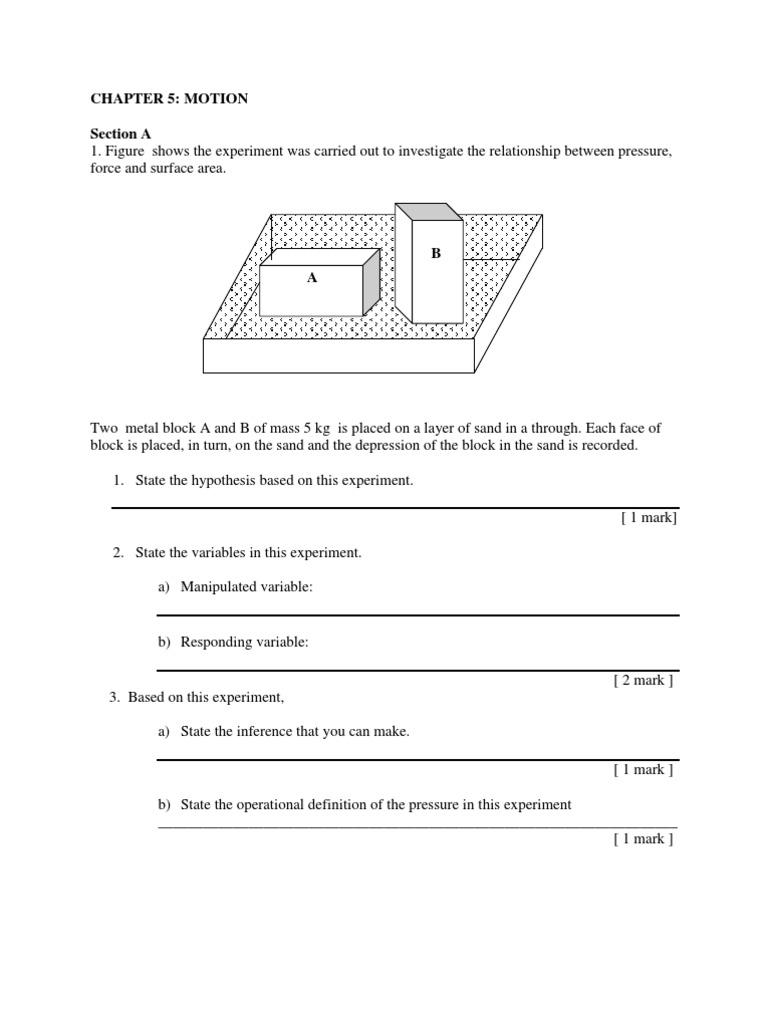 Understanding Motion and Pressure Experiments | PDF