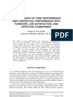 Relationships of Task Performance and Contextual Performance With Turnover Job Satisfaction and Affecive Commitment