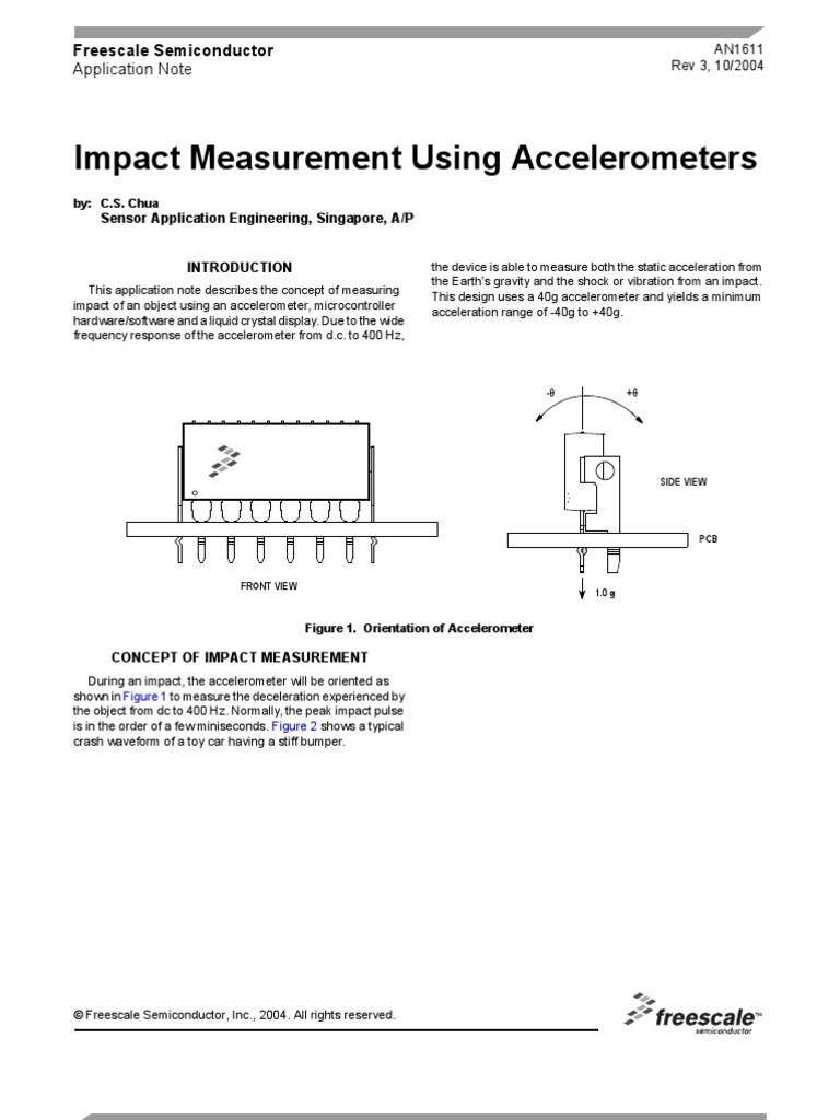 Impact Measurement Using Accelerometers: Application Note | PDF