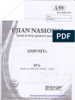 Pembahasan Soal UN IPA SMP 2012 (Paket A59)