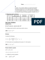 Laws of Indices