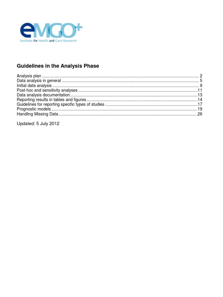 Data Analysis Plan Guidelines | PDF | Multilevel Model | Regression ...