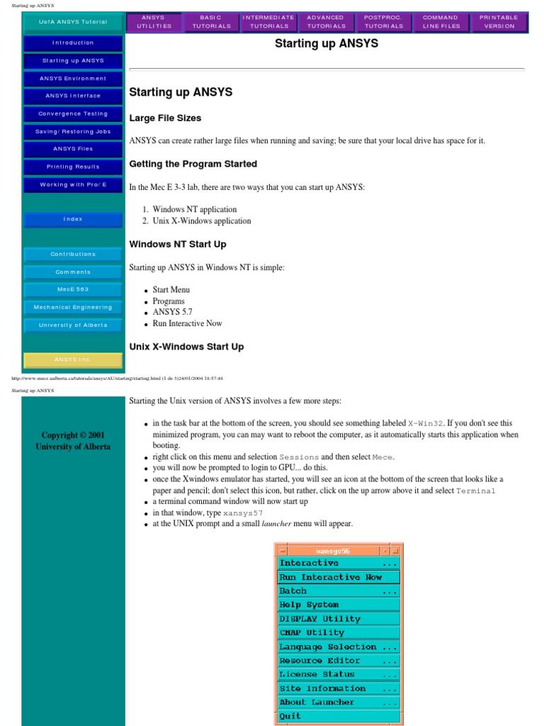 Starting Up ANSYS: Large File Sizes | PDF