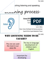 Listening Process-: Principles of Teaching Listening and Speaking Skills