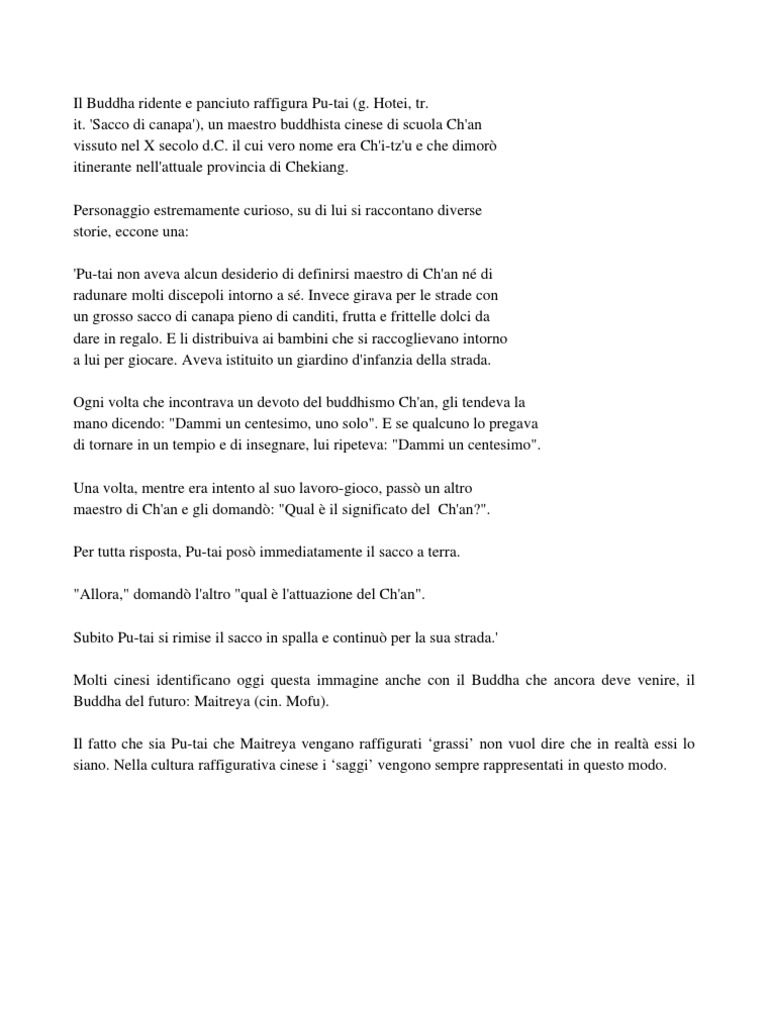 (ITA Buddhismo) Chi È Il Buddha Ridente e Panciuto PDF