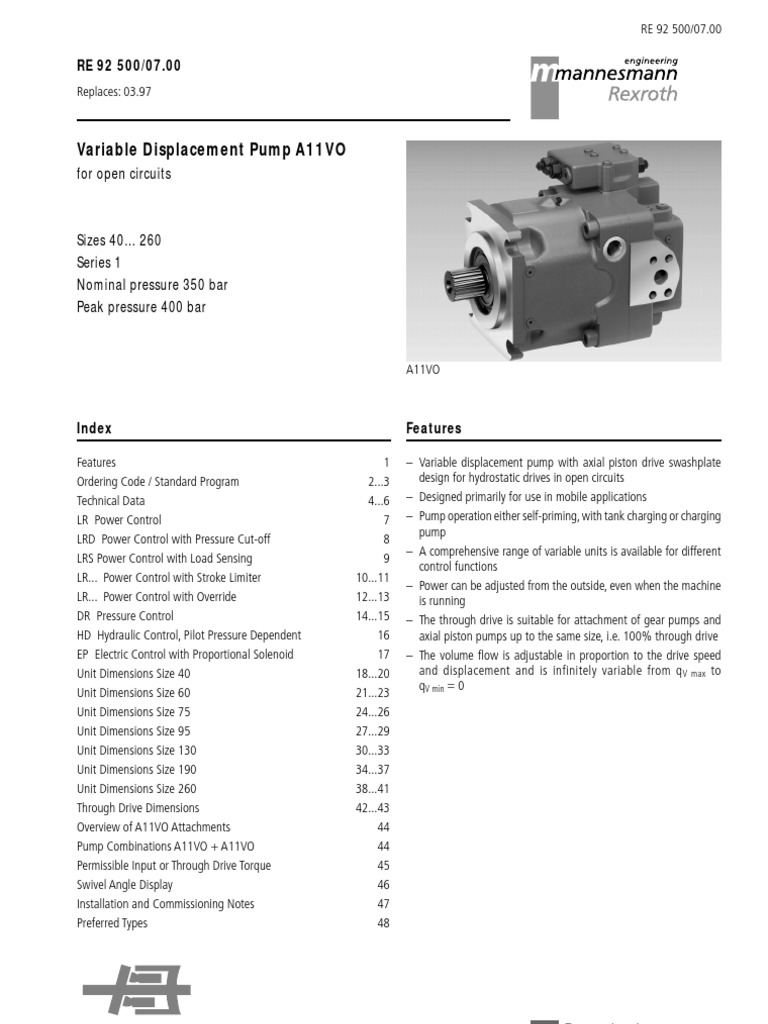 Rexroth 92500 | PDF | Pump | Valve