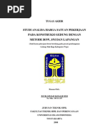 Download Studi Analisia Harga Satuan Pekerjaan Pada Konstruksi Bangunan Dengan Metode BOW SNI Dan Lapangan by Yogie Juansyah SN127048587 doc pdf