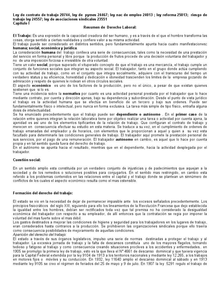 113795742 Derecho Laboral Resumen Libro Mirolo UE Siglo 21