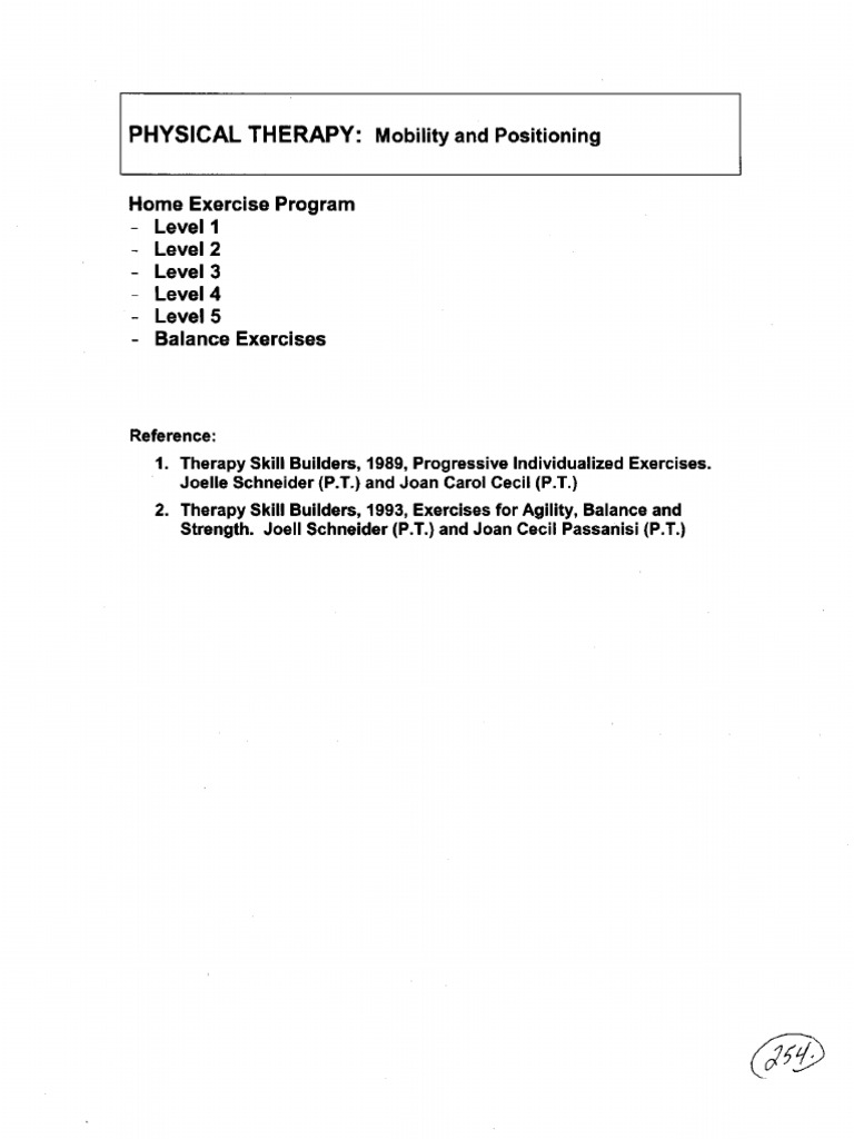 Physical Therapy Home Exercise Program PDF