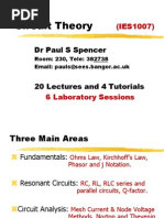 Circuit Theory: DR Paul S Spencer