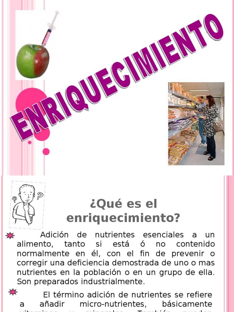 Enriquecimiento de Alimentos: Definición y Tipos | PDF | Nutrientes