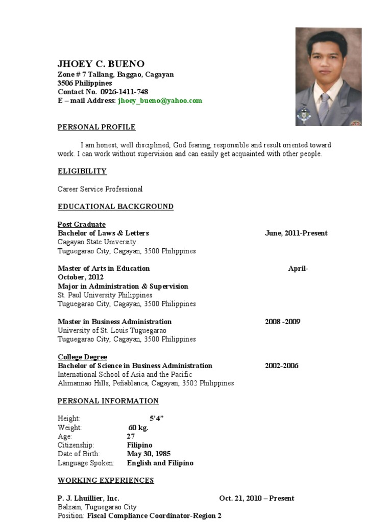 Jhoeybueno Resume Pdf Philippines Business
