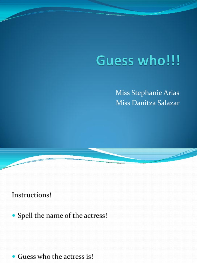 Actress Name Guessing Game | PDF | Entertainment (General) | Violence