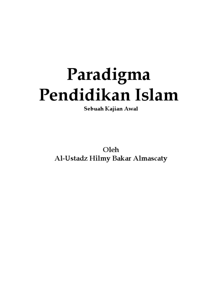 Paradigma Pendidikan Islam