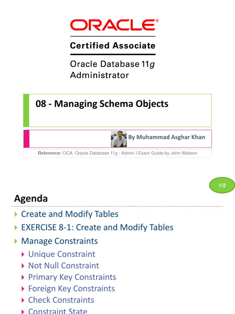 Managing Schema Objects in Oracle DB | PDF | Relational Database ...