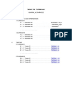 ÍNDICE  DE EVIDENCIAS