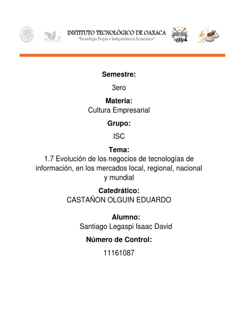 1 7 Evolución De Los Negocios De Tecnologías De Información Santiago